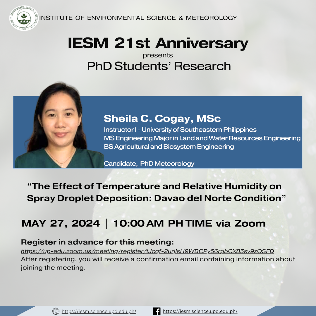 "The Effect of Temperature and Relative Humidity on Spray Droplet ...