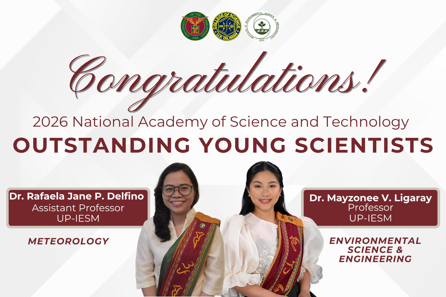 Two IESM Faculty Members Receive 2026 NAST Outstanding Young Scientist ...